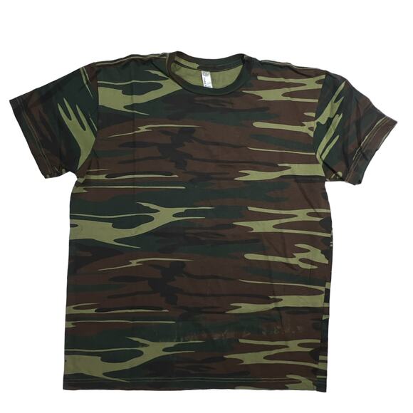 Code Five Crew Neck T-Shirt Top Adult  Medium Green Woodland Camouflage Short Sl - Picture 3 of 10